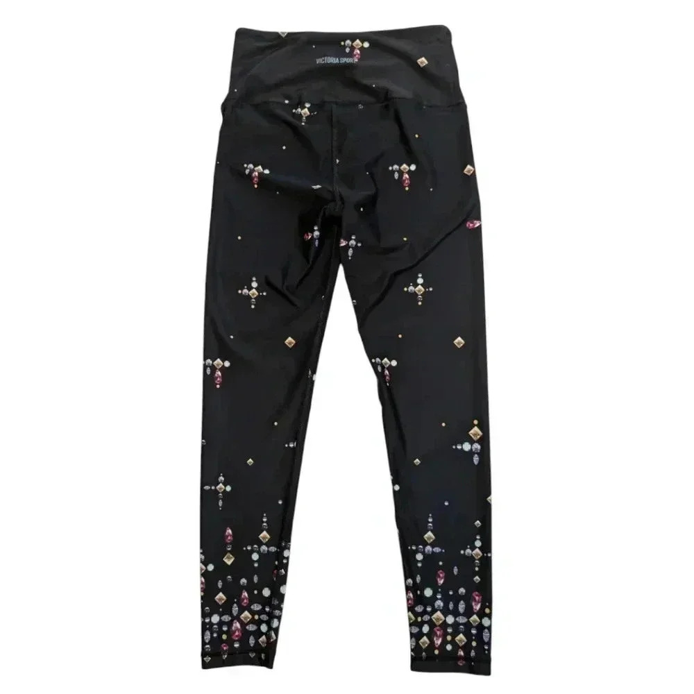 Victoria Secret Sport 7/8 Legging Black Jewel Athletic Pants SZ Small - Picture 5 of 6